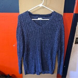 Croft & Barrow Textured Navy V-Neck Sweater